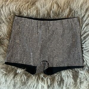 NWOT Fashion Nova Rhinestone Glitter Mini Shorts